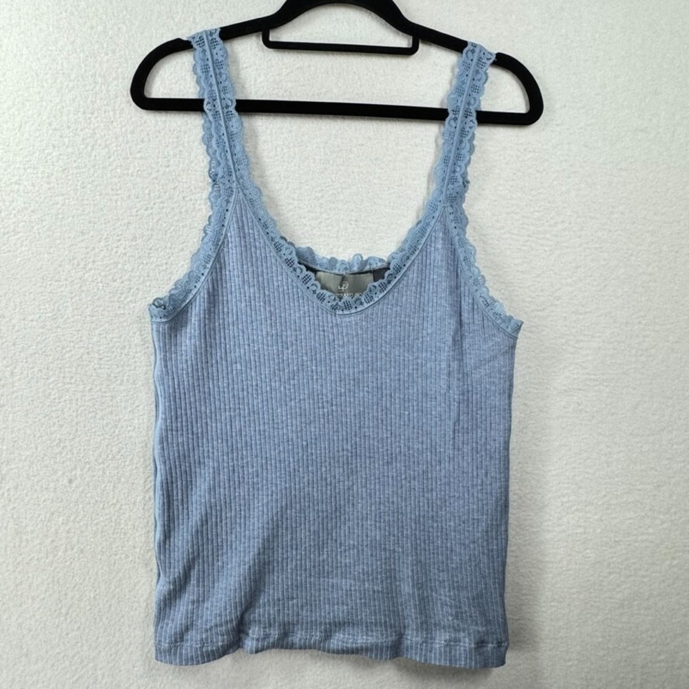Millstrand Co. Sylvie‎ Camisole Tank Top Small Viscose Blend Blue Flannel Lined